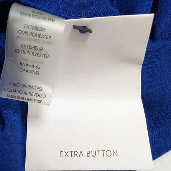 Calvin Klein Blue Button Front Tie Waist Midi Dress Size 10 Corpcore Minimalist - Picture 10 of 10